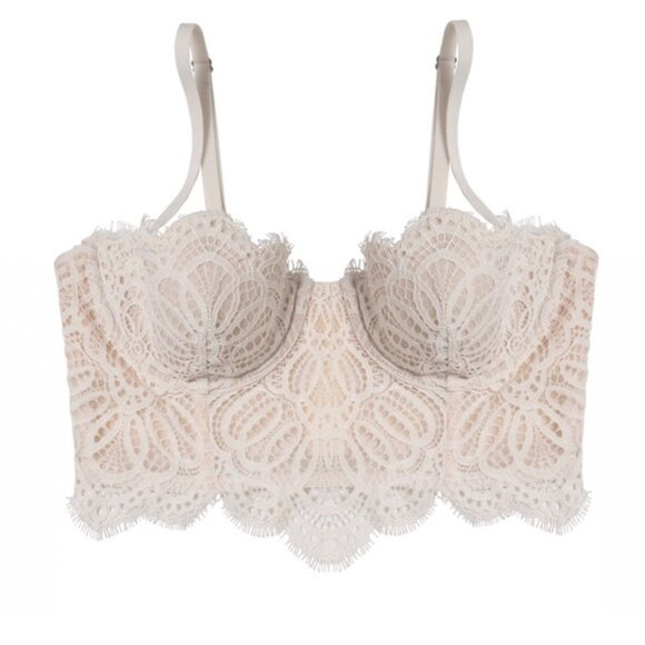 NEW Victoria's Secret DREAM ANGELS Mini Lace Bustier Corset Bra Cream Ivory 36C - Picture 13 of 13